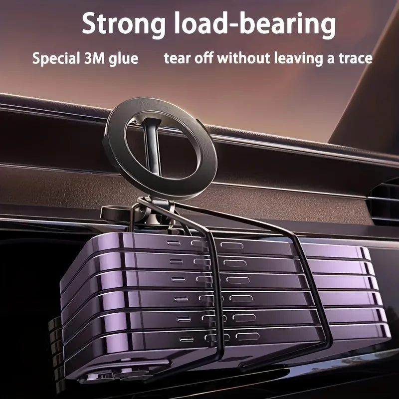 Magnetic Phone Holder Stand for Car with 360° Rotation Foldable Dashboard Mount Compatible with All Smartphones Up To 7 Inches