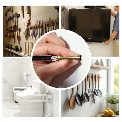 Heavy Duty Steel Wall Anchor with Screws Kit Metal Tube Expansion Self Tapping Screw Drywall Drilling Plug Fastener Bolt Anchors