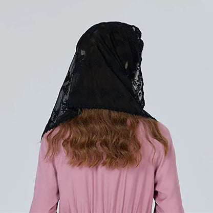 Latin Church White Bridal Lace Mantilla Veil Muslim Church Veil Shawl