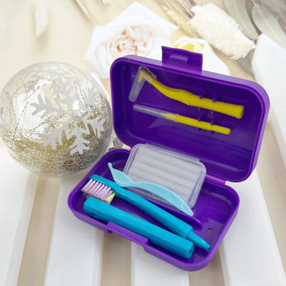1 Box Portable Travel Dental Cleaning Set Oral Cleaning Care Toothbrush Interdental Brush Teeth Whitening Orthodontic Care Kit