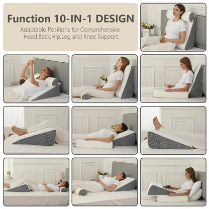 Orthopedic Wedge Shaped Pillow Air Layer Memory Foam Triangle Cushion for Post Surgery Body Support Acid Reflux Snoring