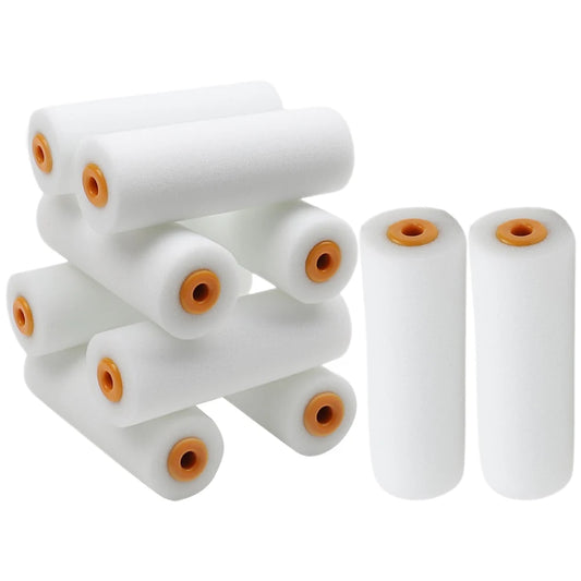10 pcs 10.5cm Paint Rollers Covers Replacement Paint Rollers Frame Foam Paint Roller Sleeves Painting Brushes Handle