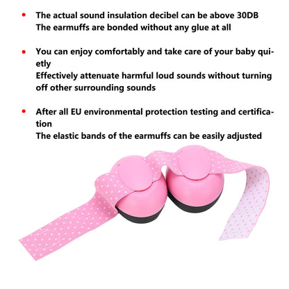 Baby Noise Cancelling Headphones Ear Protection Earmuffs For Infants with Elastic Headband Airplane Travel Baby Accessories
