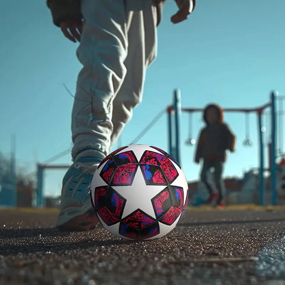 1Pc Soccer Ball Size 5Wear Rsistant Durable Soft PU Outdoor Football Training Seamless Soccer Ball Group Training Game Supplies