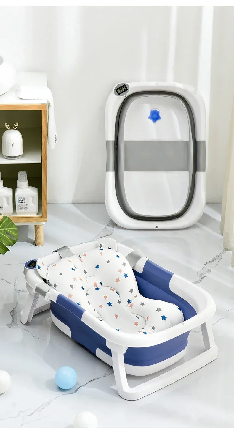 Portable Baby Bath Foldable Real-time Temperature Bathtub Suitable for Newborns 0-36 Months Baby Non-slip Bathtub