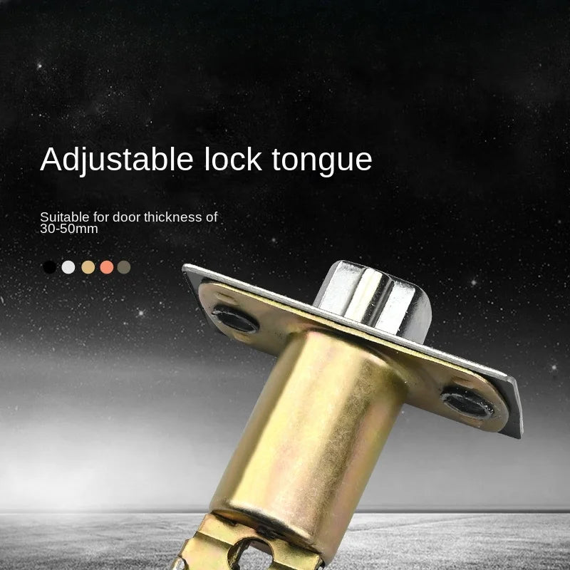 Indoor Door Lock, Aluminum Alloy Handle  Adjustable Room Wooden Door Handle Square Minimalist American Heavy-duty Three Bar Lock