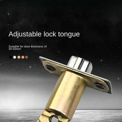 Indoor Door Lock, Aluminum Alloy Handle  Adjustable Room Wooden Door Handle Square Minimalist American Heavy-duty Three Bar Lock