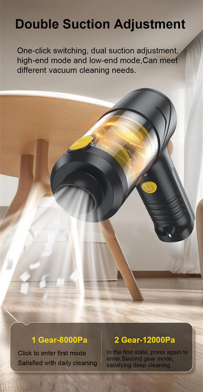 Car Vacuum Cleaner 12000PA Portable Vacuum Cleaner Strong Suction Handheld Vacuum Cleaner Wireless Vacuum Cleaner for Car Home