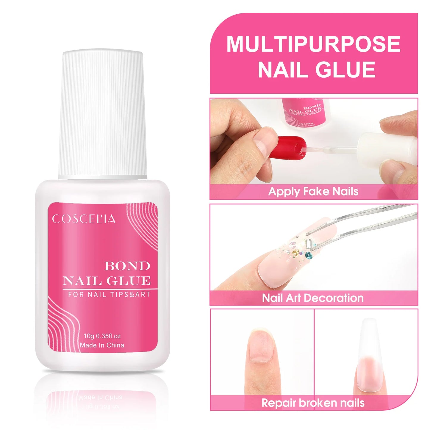 1/3/5/10/15/20pcs Fast-dry Nail Glue Professional Nail Tip Bond Glue 2g/3g/10g for False Nail Tips Long Lasting Glue Nail Tools