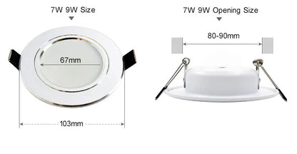 Led Downlight 3W 5W 7W 9W 12W 15W 18W AC 220V 230V 110V  Ceiling Bathroom Lamps Living Room Light Home Indoor Lighting