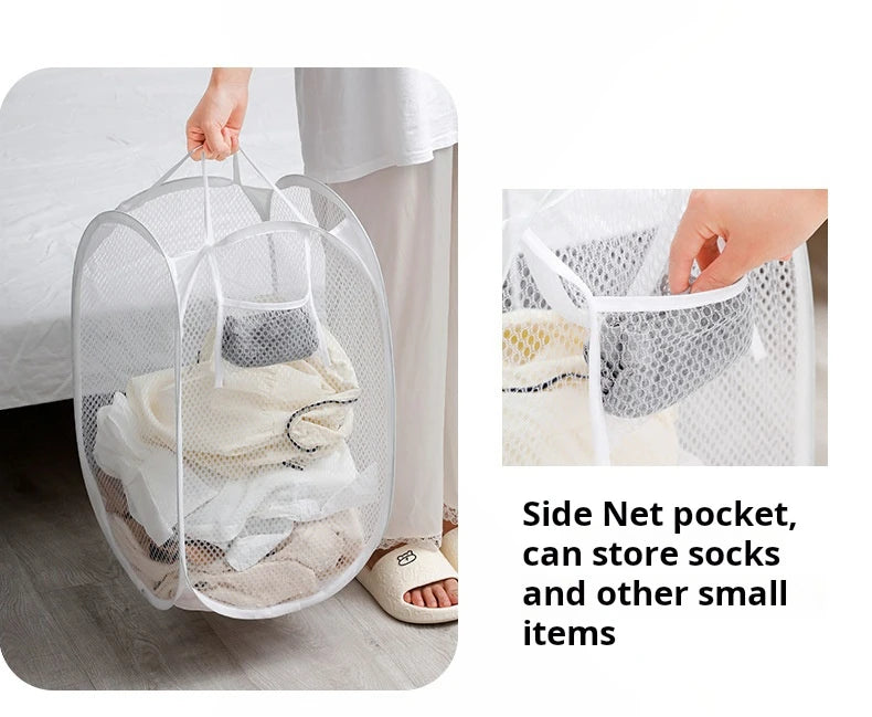 Dirty Clothes Basket Skeleton Ventilated Foldable Easy Storage Portable Large Capacity Clothes Basket