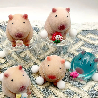 Random 1PC Pink White Capybara Squeezing Toys Squishy Toys Capybara Stress Relief Toys Pinch Stretch Decompress Stress Toys