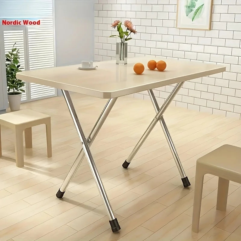 A Simple Folding Table with Drawer, Suitable for Student Dormitories, Suitable for Laptops and as Bedside Desks.