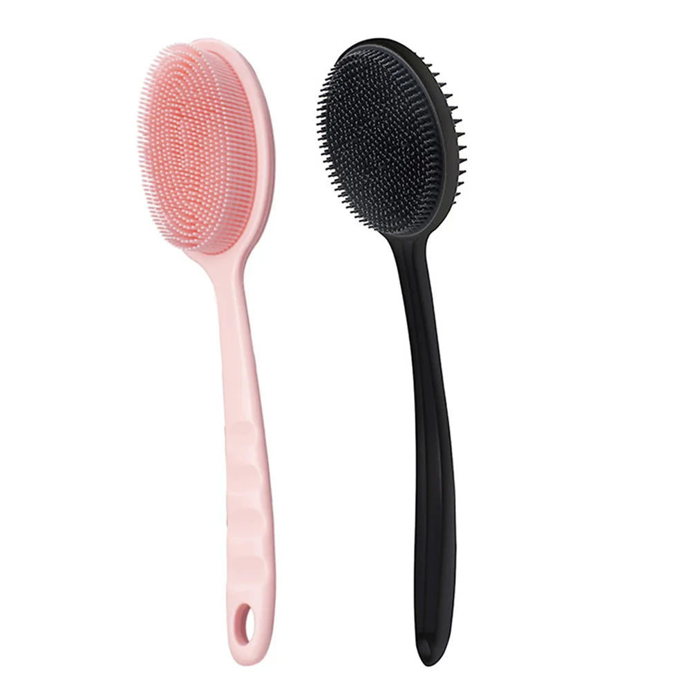 Bath Soft Back Brush Bath Shower Sponge Scrubbing Brush with Handle Exfoliating Scrub Skin Massager Exfoliating Bathroom Brush