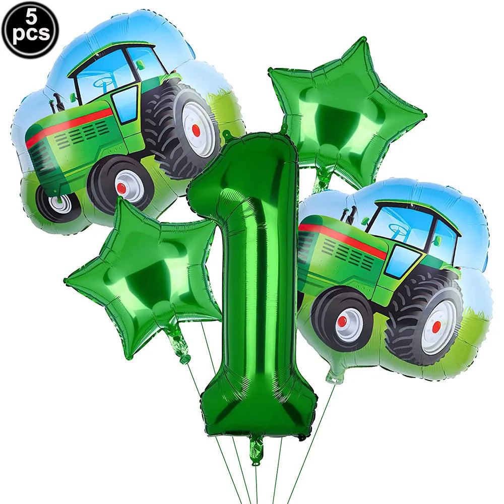 Farm Green Tractor Party Happy Birthday Banners Plates Napkins Tablecloths Farm Themed Birthday Party Supplies Decors