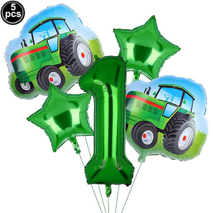 Farm Green Tractor Party Happy Birthday Banners Plates Napkins Tablecloths Farm Themed Birthday Party Supplies Decors
