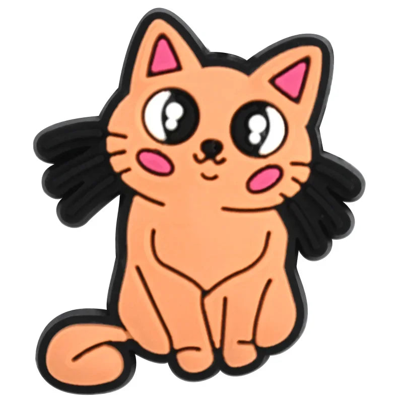 Cute Cats Shoe Charms Decoration for Crocs Pin Accessories Bracelet Wristband Party Gifts