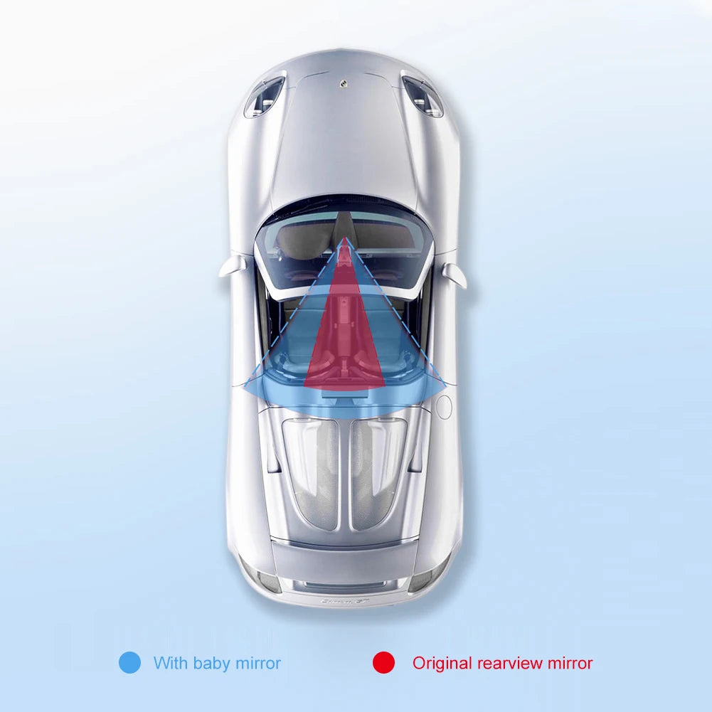 Baby Car Mirror Safety Car Seat Mirror For Rear Facing Infants Clip-On 9D Convex Mirror Wide Clear View For Car Seat Stroller