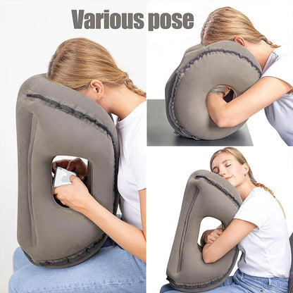 Inflatable Travel Neck Air Pillow Headrest Support Cushion Soft Sleep Pillows for Airplane Sleeping Car Train Office Home 바디필로우
