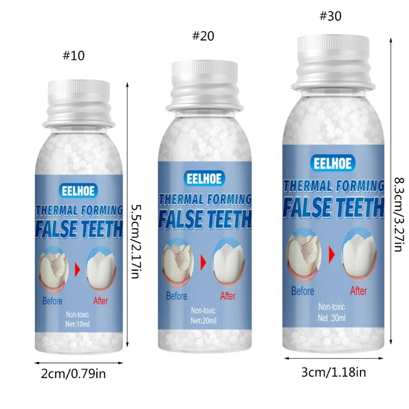 RXJC Resin False Teeth Solid Temporary Tooth Repair Set Teeth Falseteeth Denture Adhesive Teeth Dentist 10/20/30ml