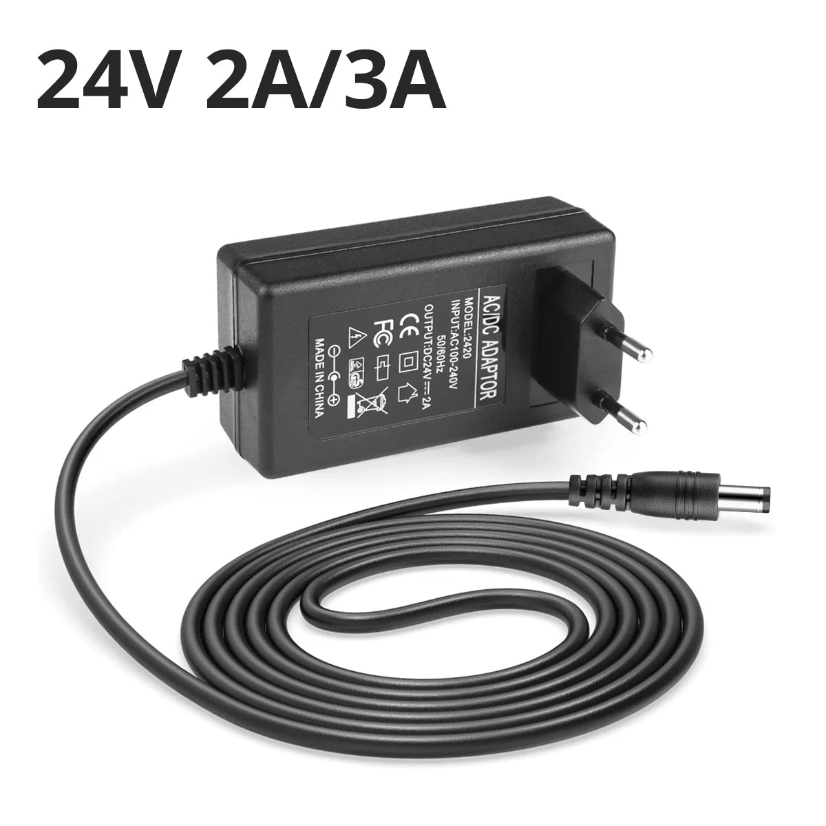 DC 24V 2A 3A Power Supply With EU US Plug Lighting Transformer Power Adapter for LED Strip Neon Light / Security Camera / Router