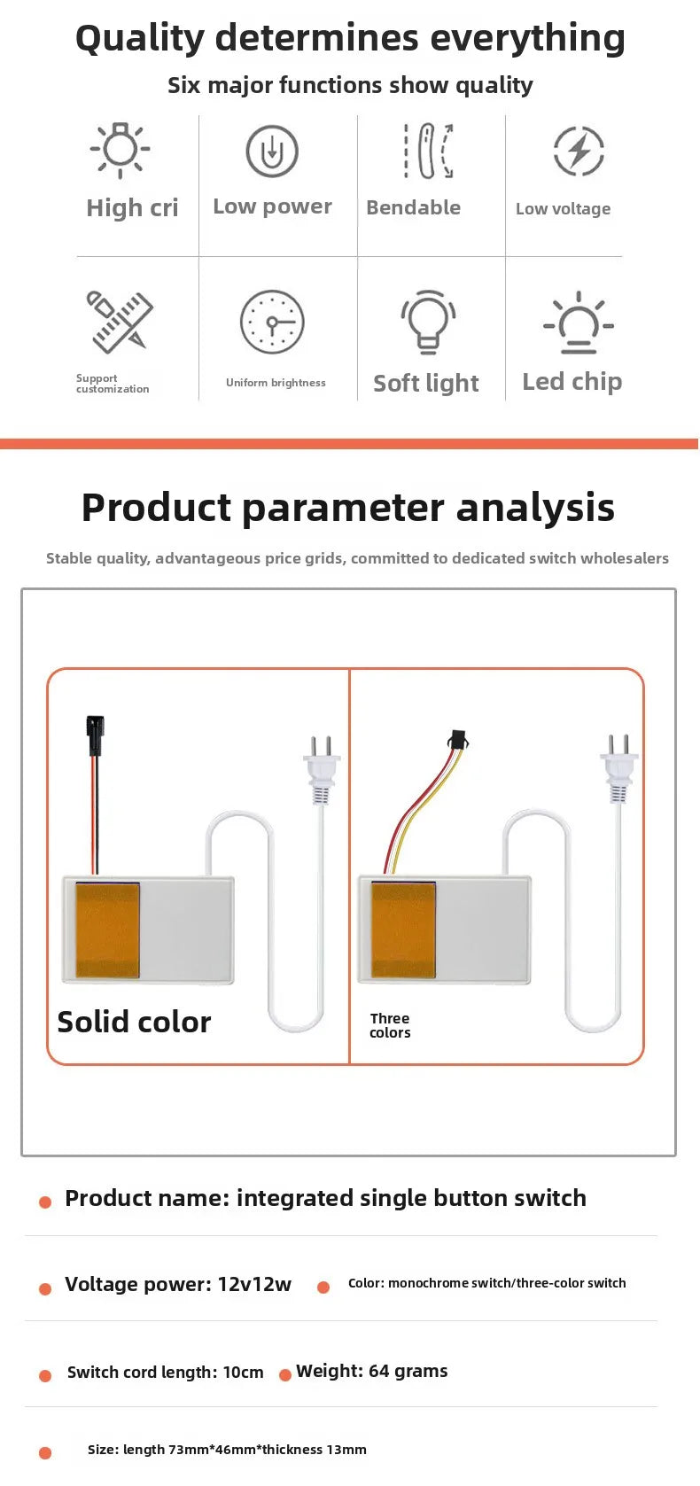 Salon Smart Mirror Light Sensor Switch Set 12V LED Light Bathroom Mirror Touch Switch Dimmer