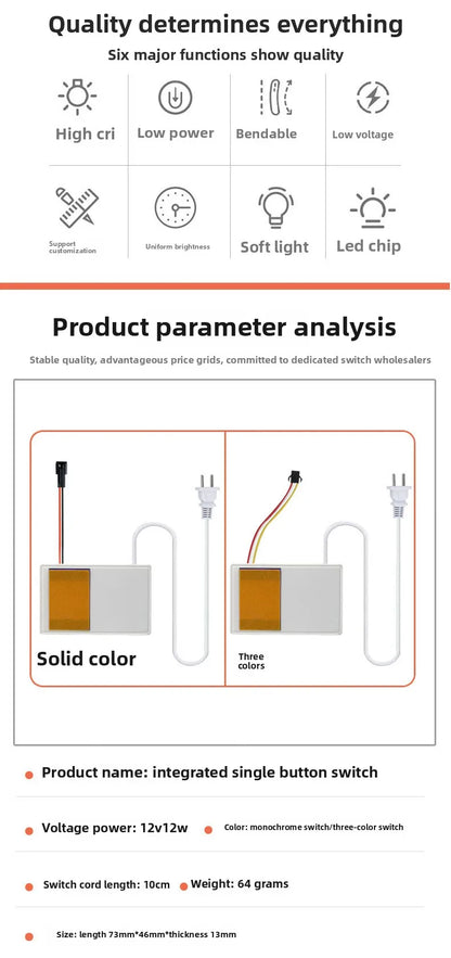 Salon Smart Mirror Light Sensor Switch Set 12V LED Light Bathroom Mirror Touch Switch Dimmer