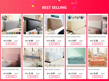 Headboard Bedhead Cover Dust Cover Double Bed Covers Durable Bed Back Protection Elastic All-inclusive Bedhead Cover Home Decor