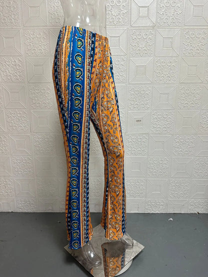 Womens Boho Pants Flare Leggings Hippie Harem Pants Yoga Pants Comfy Bohemian Flowy Hippie Clothes Trousers Bottom Palazzo Pants