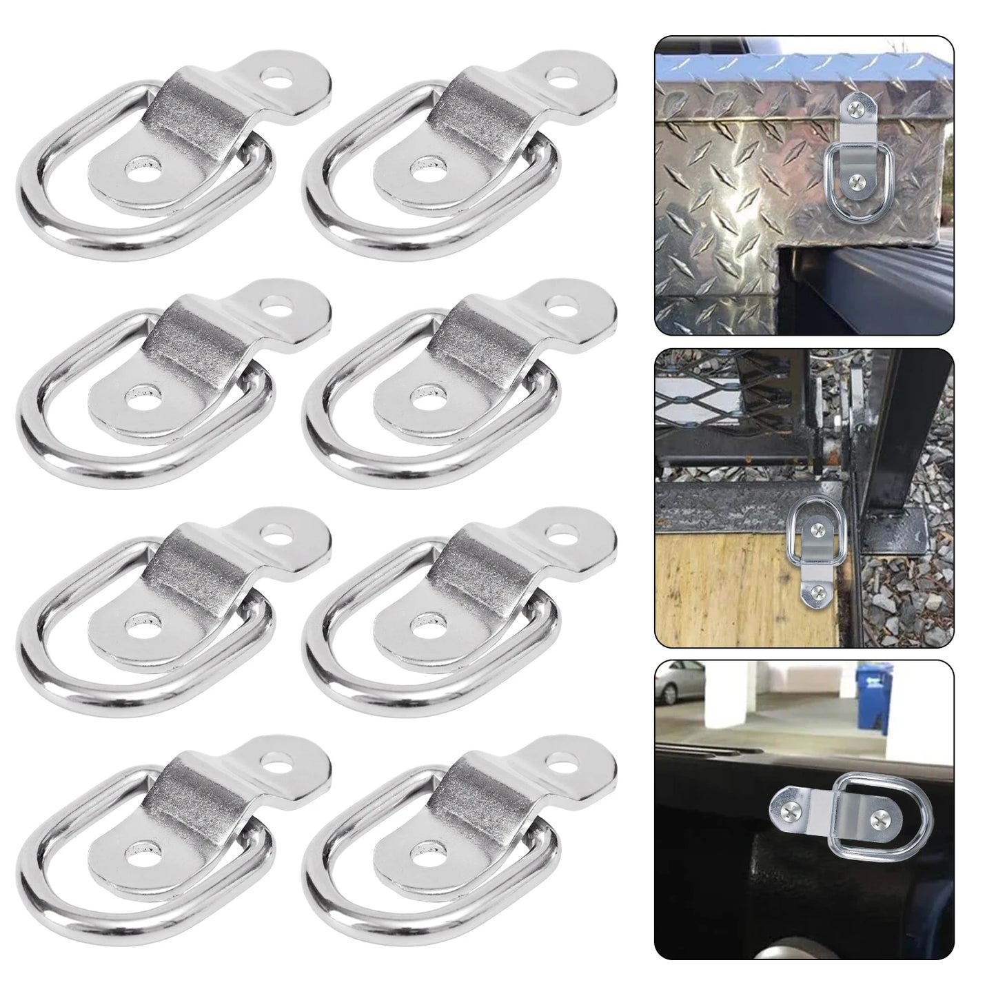 D Ring Tie Down Anchor Hook for Cargo Securing on Car Trucks Trailers Heavy Duty Metal Pull Ring Easy Surface Mount Fixing Point
