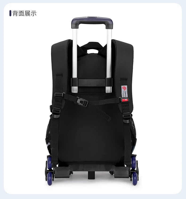School Rolling backpack bag School Bags with wheels Student wheeled Backpacks for boys Children School Trolley Bag Waterproof