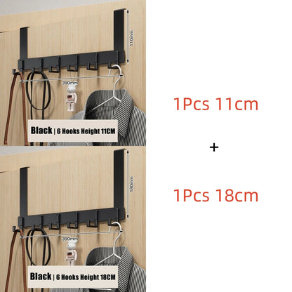 Hooks Over The Door 6 Hooks Clothes Coat Hat Towel Hanger Home Bathroom Organizer Rack Kitchen Accessories Holder