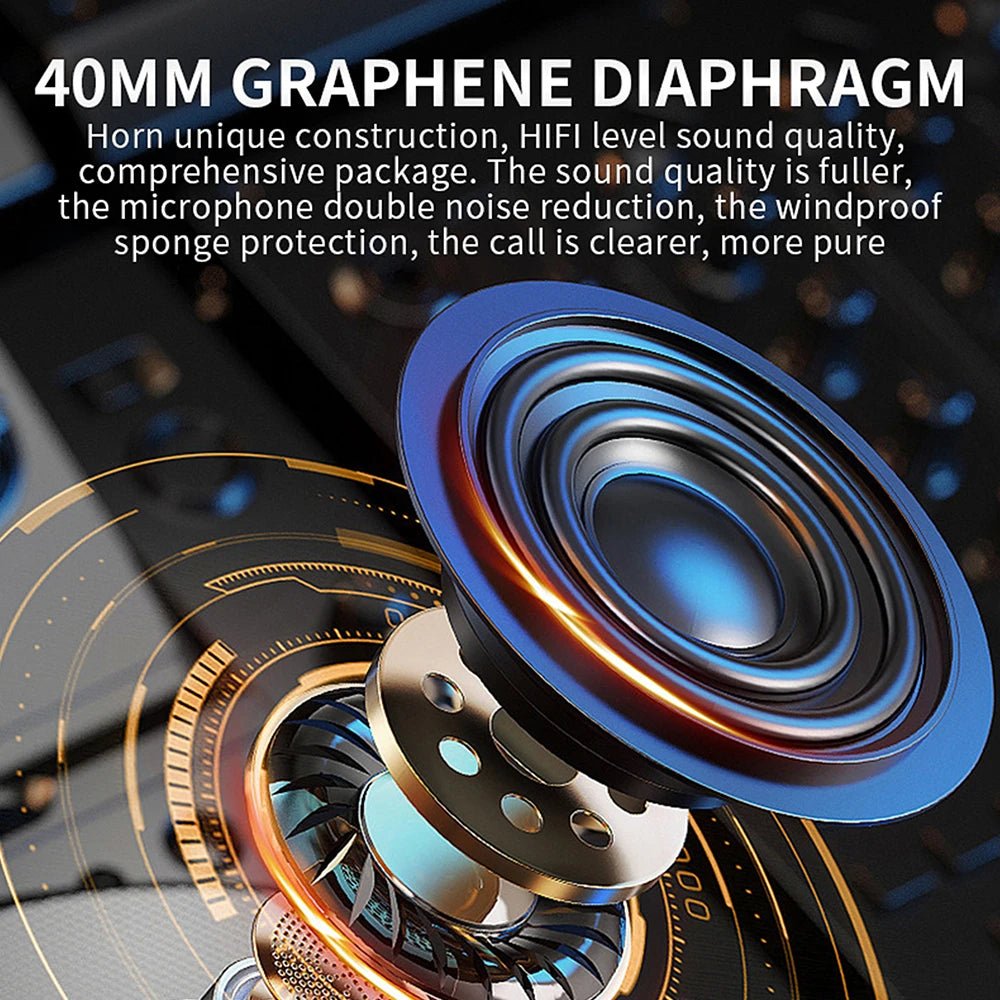 Bluetooth Motorcycle Helmet Headset 5.3 Wireless IPX6 Waterproof Noice Reduction Earphone 2000mah Long Standby Handsfree