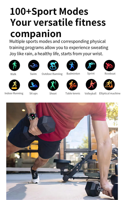 Sapphire 2025New Health managed Smart Watch Health measure Blood Fat Uric Acid Call ECG+PPG blood pressure Health Smartwatch IOS