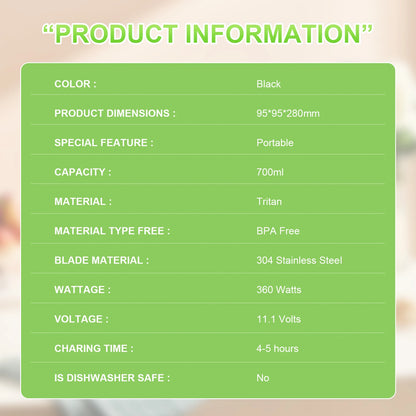 2025 New Mini Blender Portable Blender For Milkshakes And Smoothies Juice Making Small Convenient Multi-Functional Black Juicer.