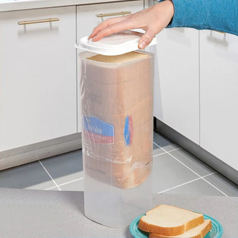 Plastic Sandwich Bread Holder with Airtight Lid Bread Dispenser Fresh Bread Storage Container for Loaf Bread Sandwich