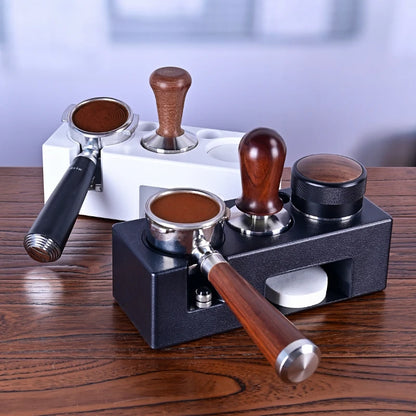 Barista Tool  Espresso Tamper Holder Black White ABS Station Coffee Knock Box Multifunction Coffee Tamper Portafilter