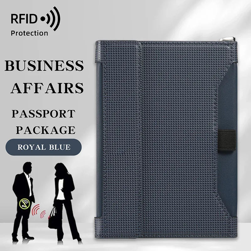 Travel Essentials RFID Blocking Passport Holder Multifunctional Large Capacity Passport Cover Gifts Business Travel Card Case