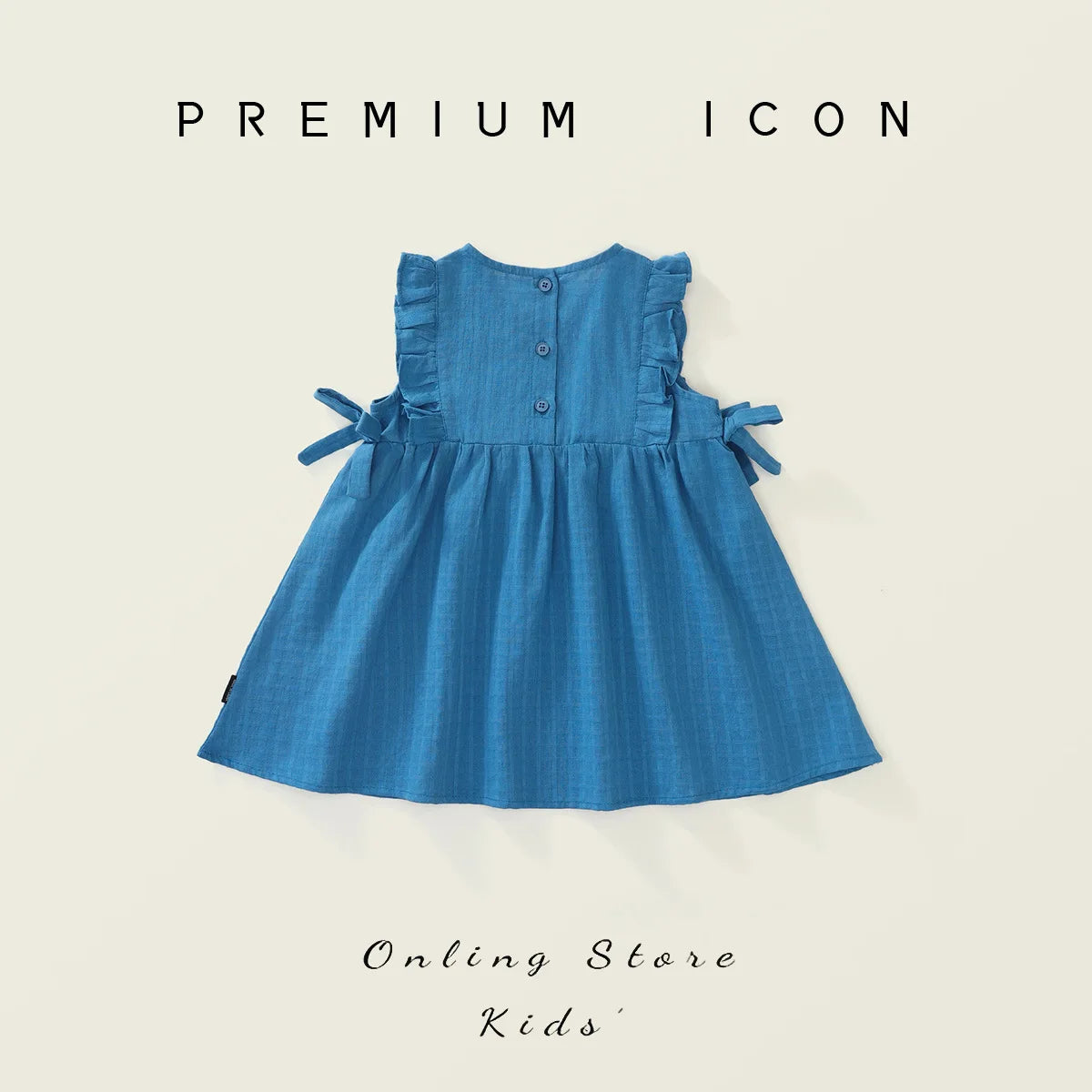 Korean Summer Toddler Girls Sling Dress Muslin Sleeveless Floral Collar Babys Girls Dress 2025 Solid Knotbow Kids Girls Sundress