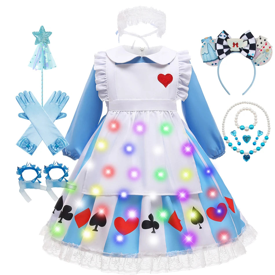Girl Alice Costume Halloween Maid Lolita Dress Kids Cosplay Servant Family Party Fancy Clothing New Arrival
