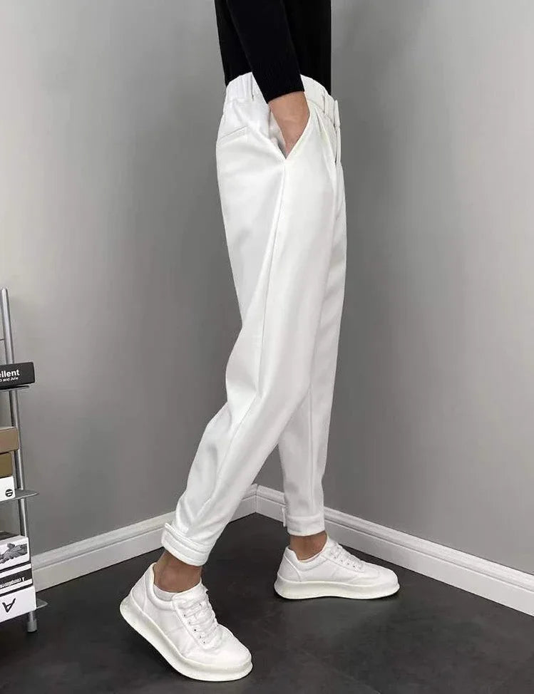 9 Cropped Office Male Suit Trousers Plus Big Size Men's Summer Pants Work Cheap High Quality Designer Clothes Elegant Tailoring