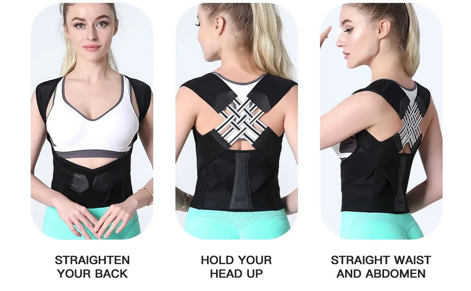 Magnetic Therapy Back Posture Corrector With Adjustable Shoulder Support For Sitting Posture Correction Breathable And Shaping