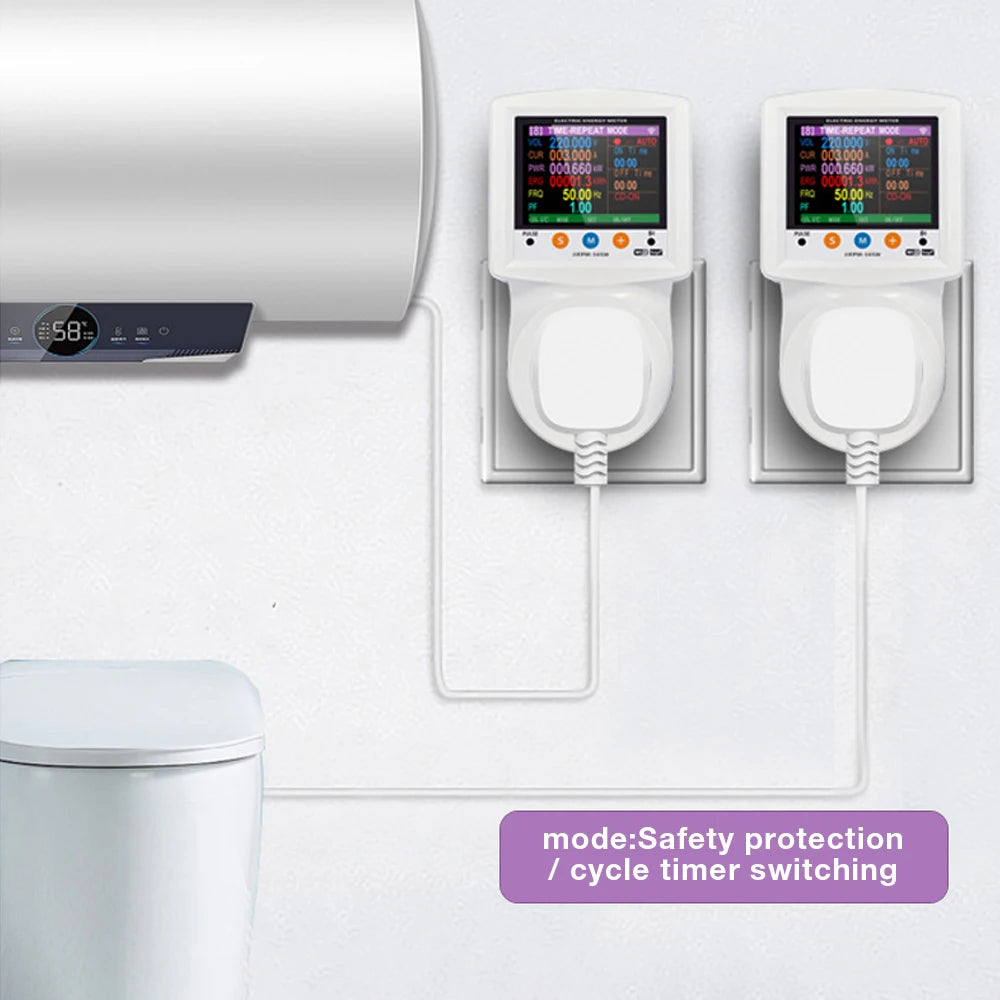 WIFI Smart Wattmeter Digital Power Meter Electricity Consumption Energy Meter Voltage Current Protection EU Plug Timer Switch