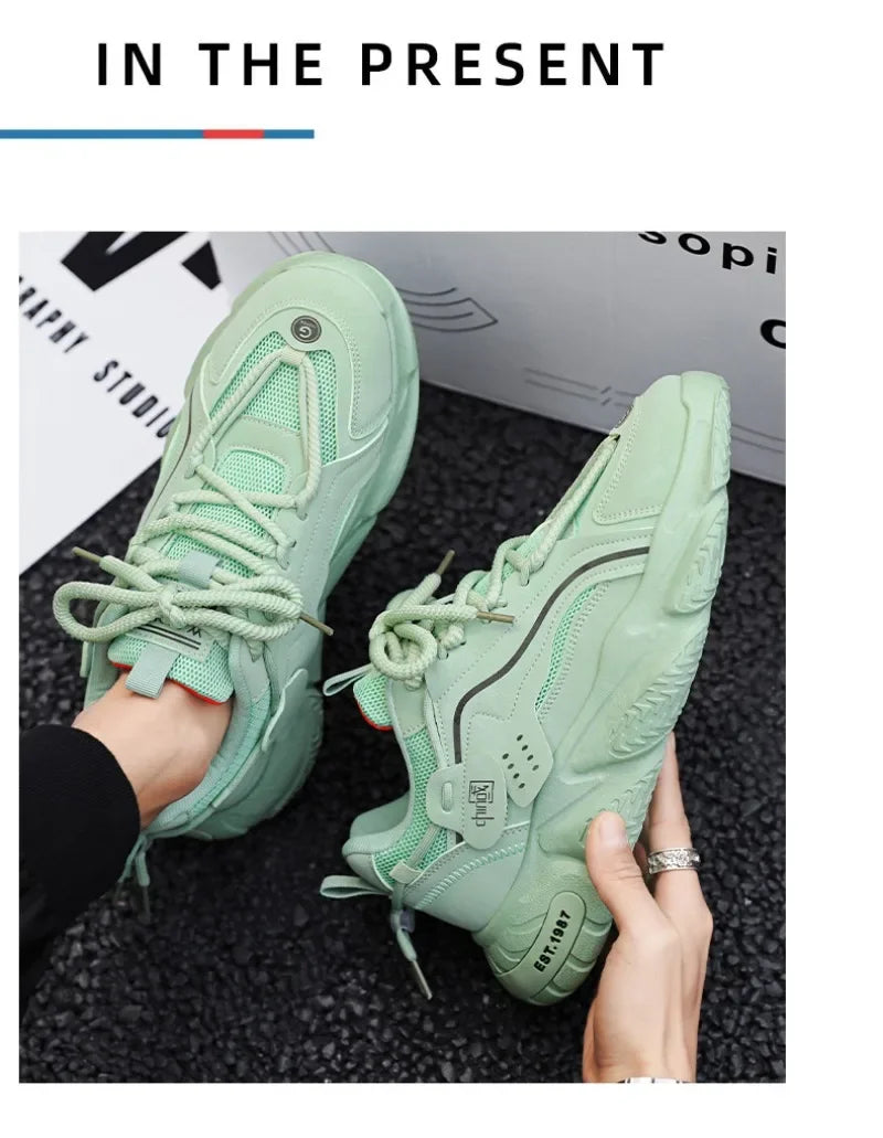 Men's Sneakers 2025 Spring Comfortable Non-slip Outdoor Running Shoes Elasticity Platform Basketball Athletic Tenis Masculino