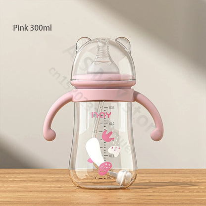 Newborn bottle/Big baby bottle/Handle anti bloating and anti falling baby bottle/Used by babies over 6 months old