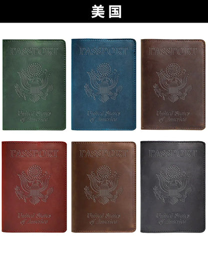Genuine Leather Passport Cover USA Travel Accessories Menassport Holder America Passport Pouch