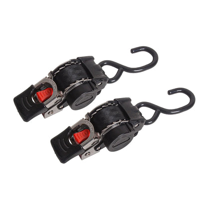Single Hook / Double Hook Stainless Steel Auto Retractable Universal Easy To Carry Ratchet Tie Down Starp S-Hooks Trailer Towing