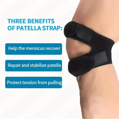 Tcare 1 PCS Sports Kneepad Double Patellar Knee Patella Tendon Support Strap Brace Pad Protector Open Knee Wrap Band Fit ness Me
