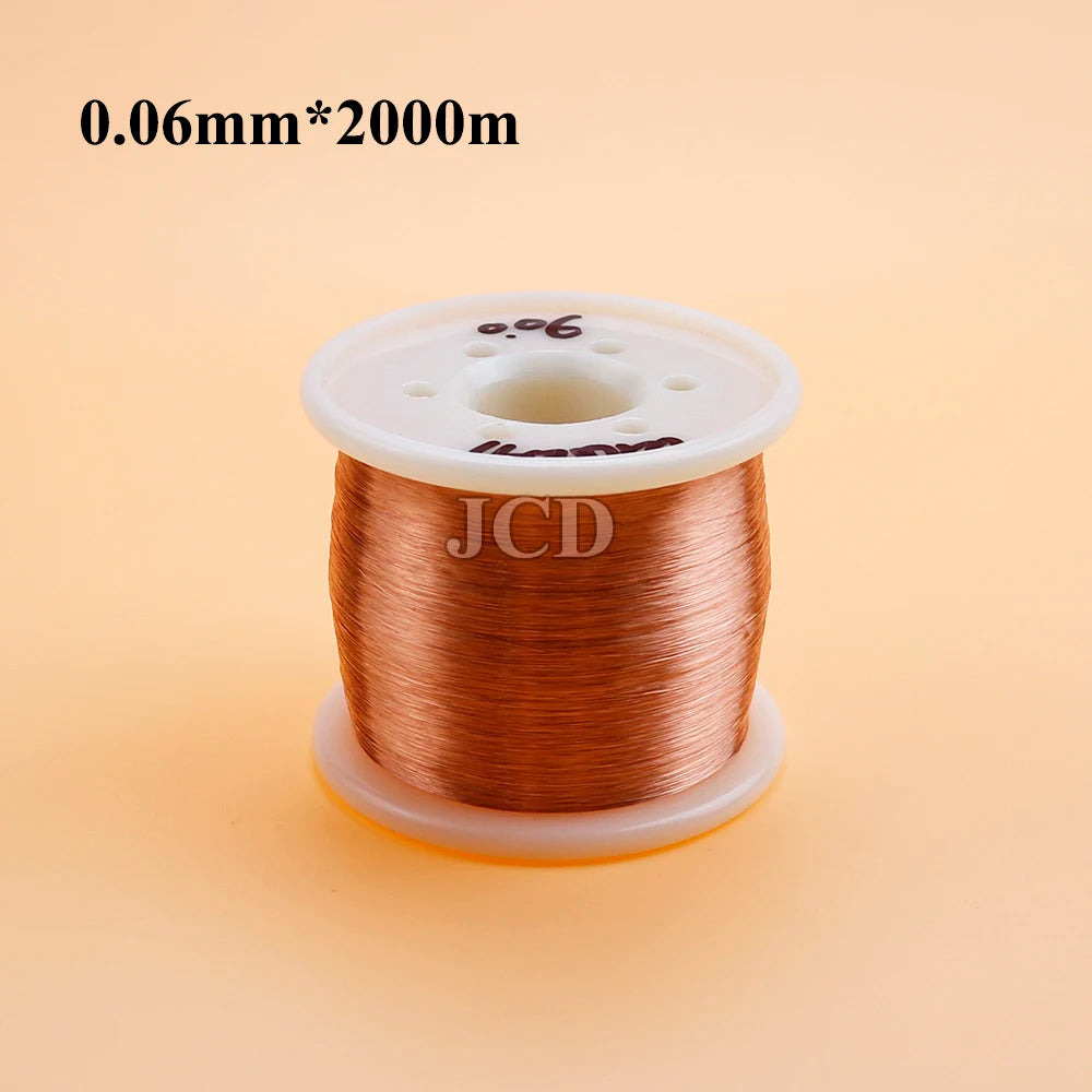 1 roll of copper lacquer wire 0.05mm-0.15mm cable copper wire electromagnetic wire enameled copper winding wire coil copper wire