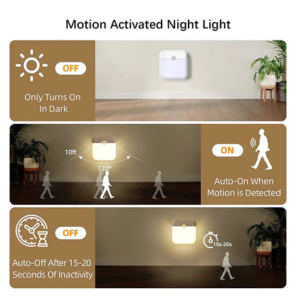 LED Wireless Night Light, Human Motion Sensor Lantern Rechargeable Wall Lamp, for Camping Summer Stairs Closet Kitchen Toilet